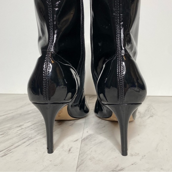 Schutz Pointy Toe Black Patent Heeled Bootie 6 1/2 B - Picture 5 of 16